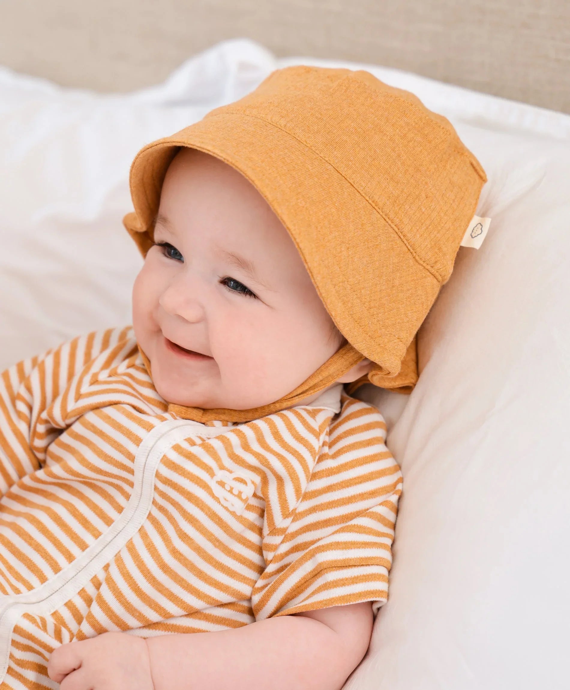 Organic Cotton Sun Hat - Heather Caramel