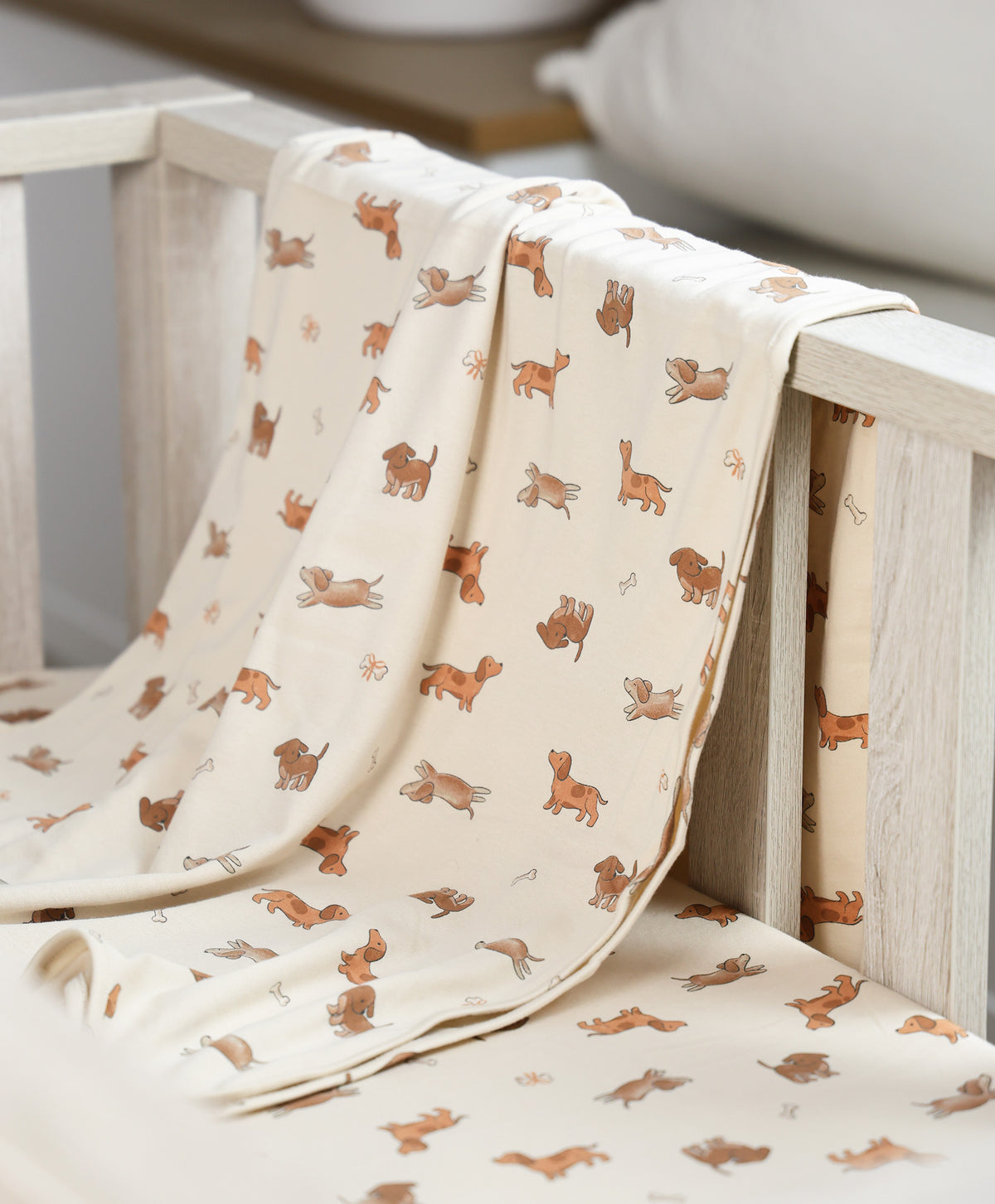 Organic Cotton Swaddle Wrap - Dachshund Dog