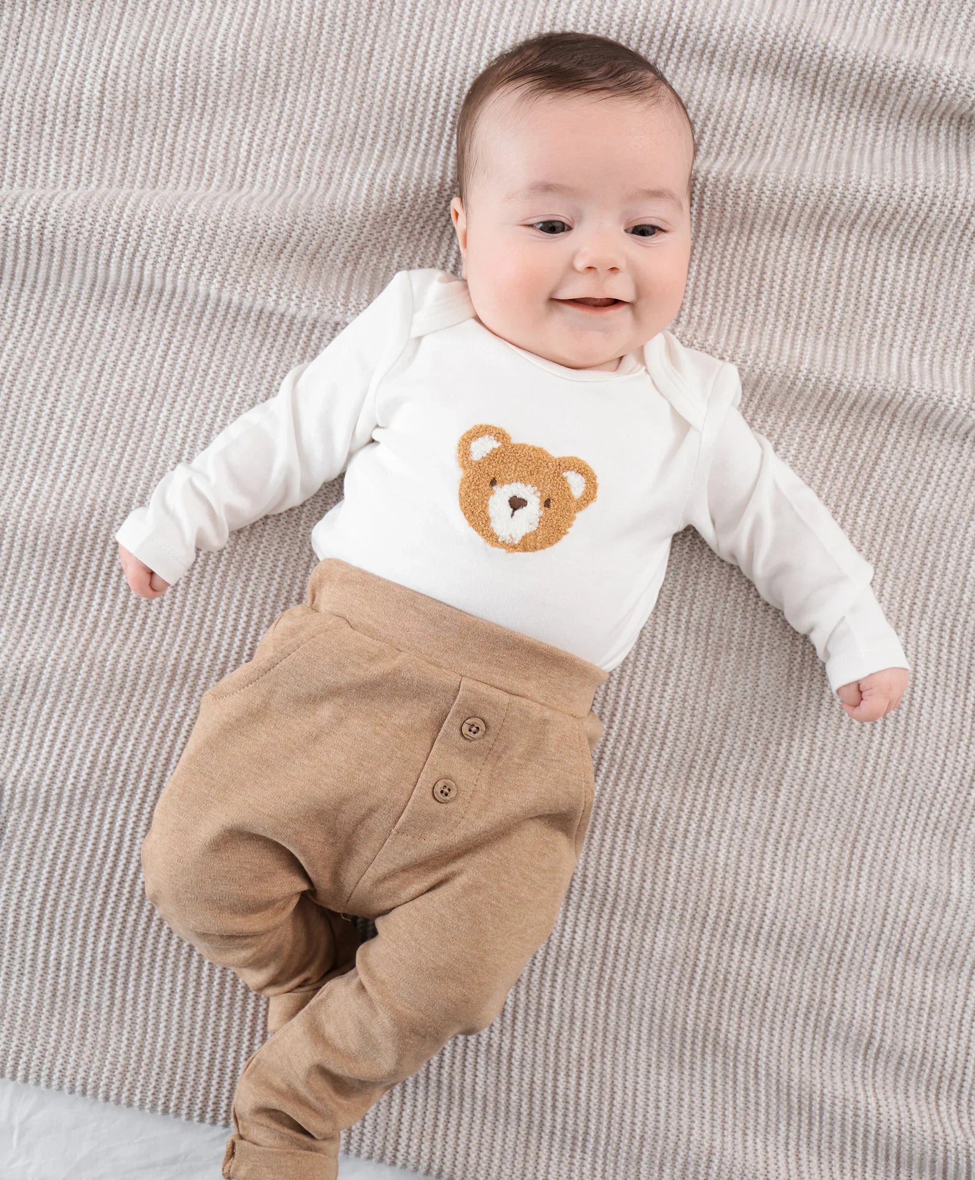 Organic Cotton Track Pants - Brown