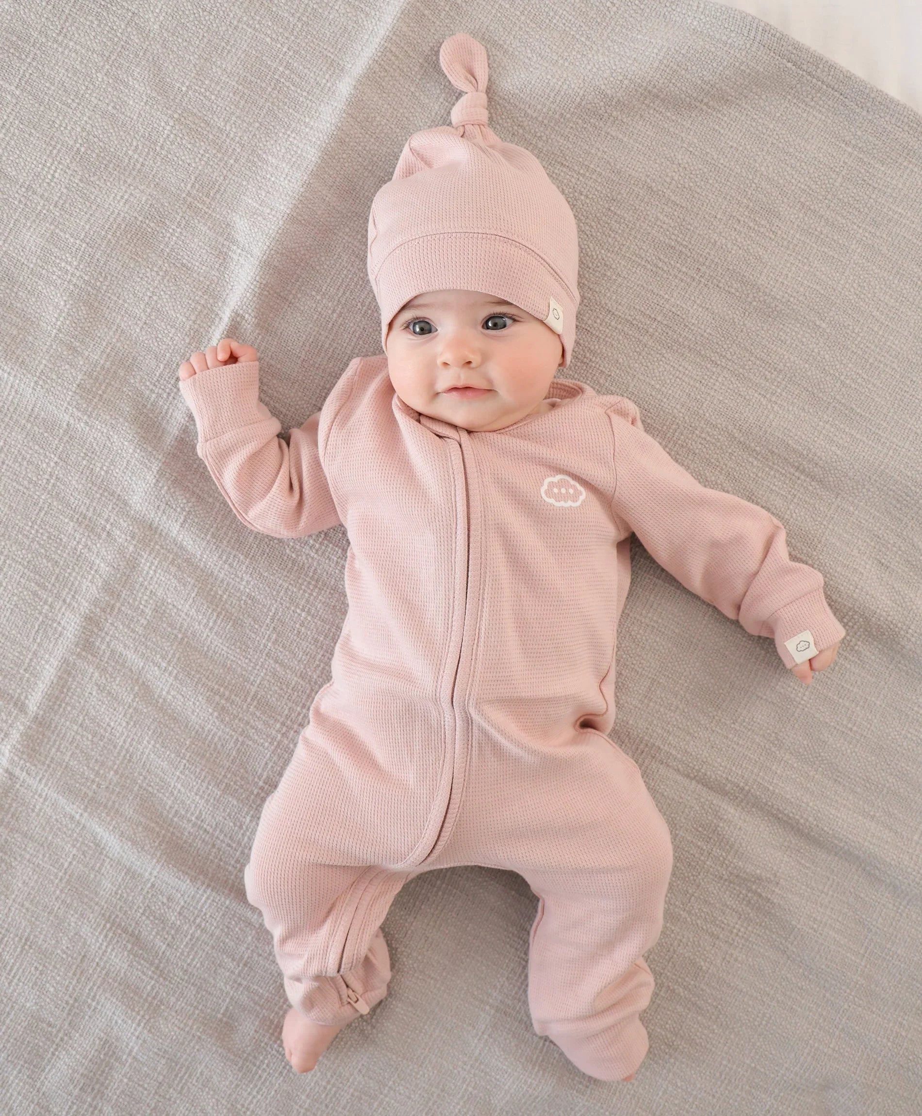 Organic Cotton Waffle Beanie - Lavender