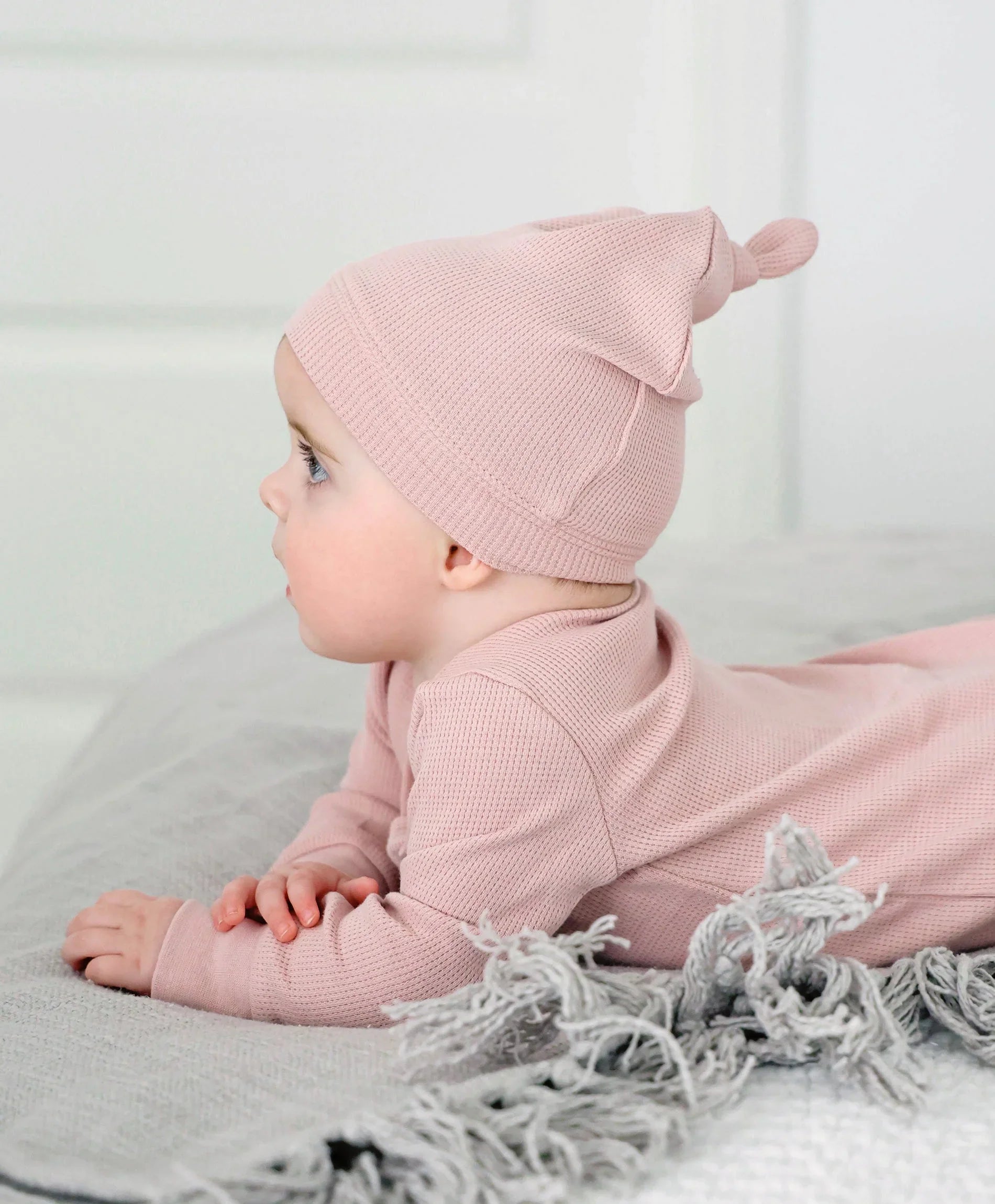 Organic Cotton Waffle Beanie - Lavender