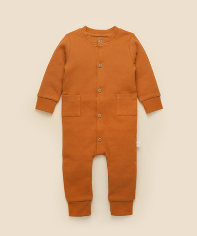 Waffle Button Growsuit  - Ginger Lummi in Colour Babywear