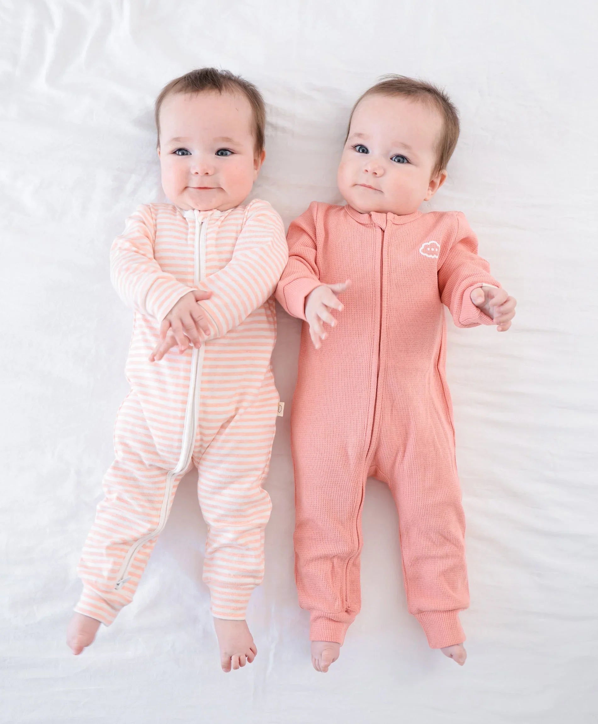 Organic Cotton Waffle Growsuit - Blush Pink