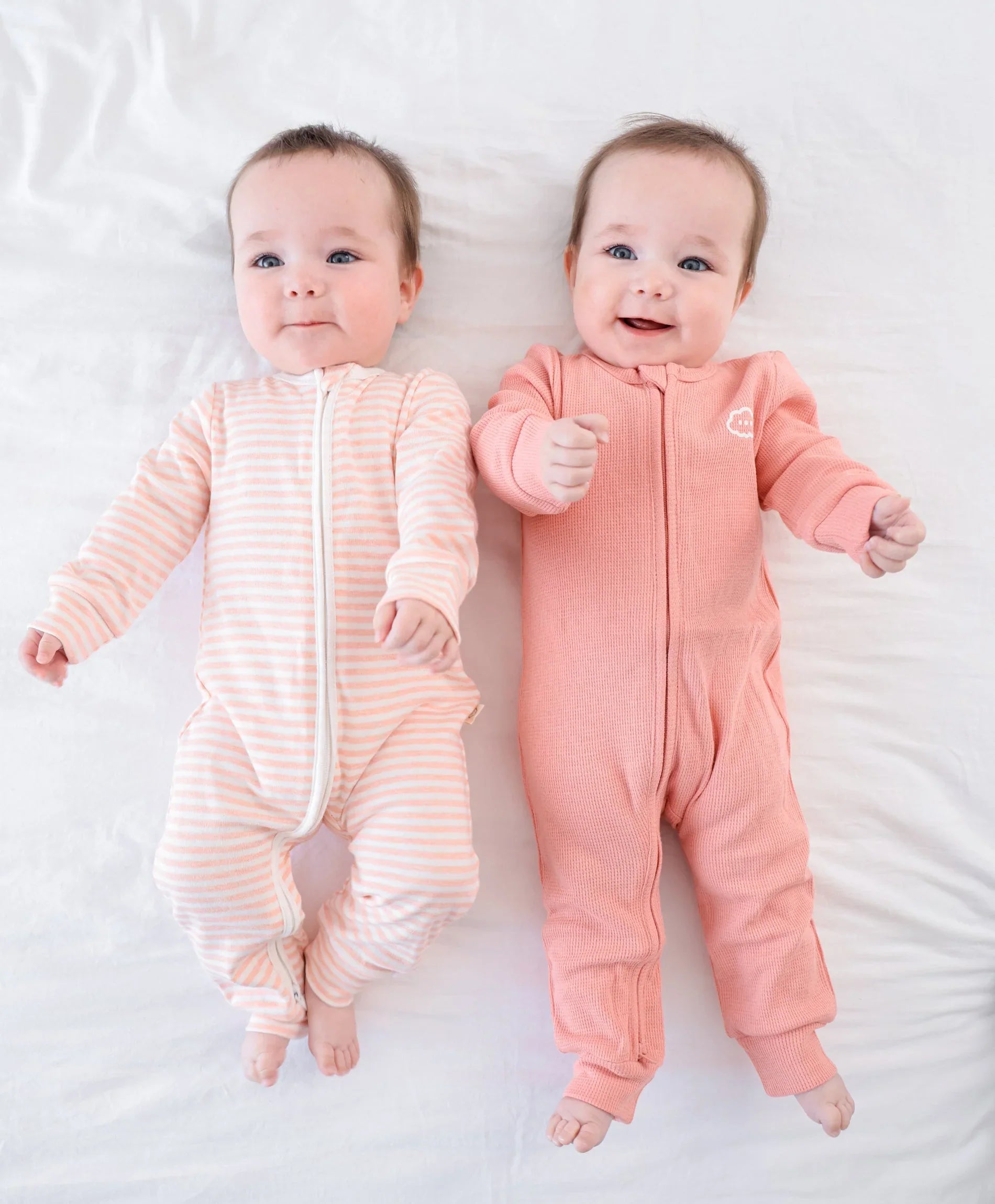 Organic Cotton Waffle Growsuit - Blush Pink