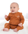 Organic Cotton Waffle Growsuit - Ginger