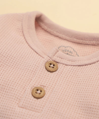 Waffle Long Sleeve Baby Bodysuit - Lavender Lummi in Colour Babywear