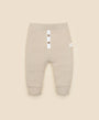 Organic Cotton Waffle Button Pants - Oat