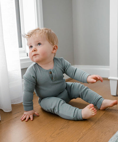 Waffle Baby Leggings - Dusk Blue Lummi in Colour Babywear