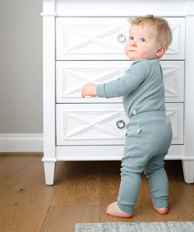 Waffle Baby Leggings - Dusk Blue Lummi in Colour Babywear