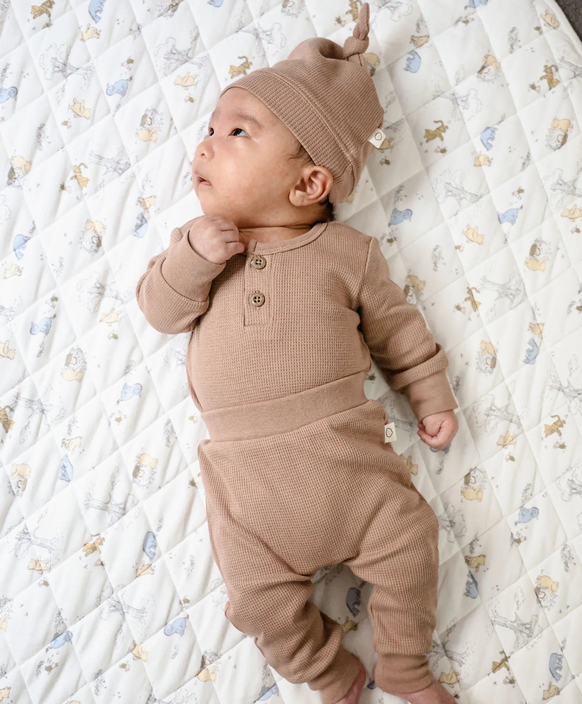 Waffle Baby Leggings - Mocha Lummi in Colour Babywear