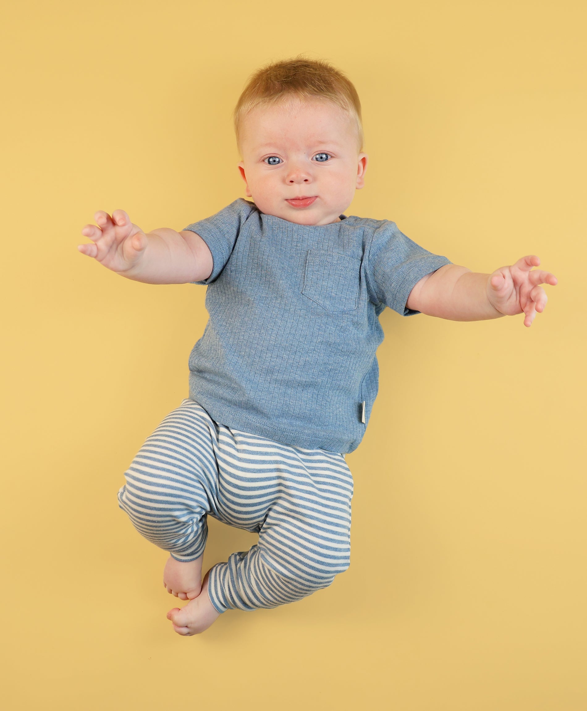 Comfy Baby T-Shirt - Heather Blue Lūmmi in Colour™ Babywear