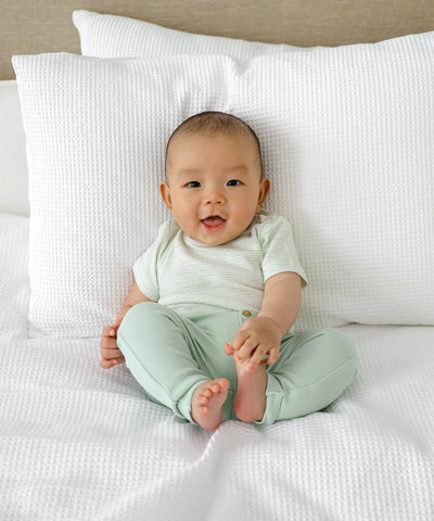Baby T-Shirt - Green stripes Lūmmi in Colour™ Babywear