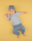 Comfy Baby T-Shirt - Heather Blue stripes