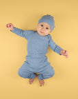 Comfy Baby Long Sleeve Bodysuit - Heather Blue
