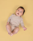 Comfy Baby Long Sleeve Bodysuit - Heather Beige