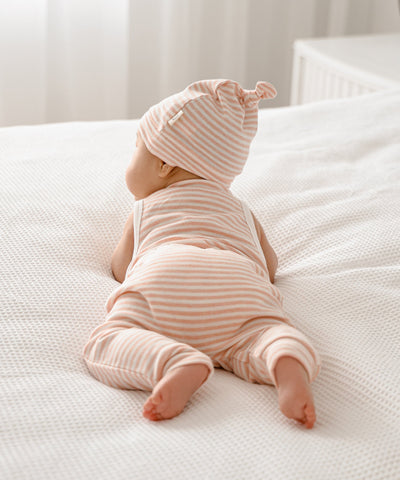 Comfy Baby Leggings - Heather Pink stripes Lūmmi in Colour™ Babywear