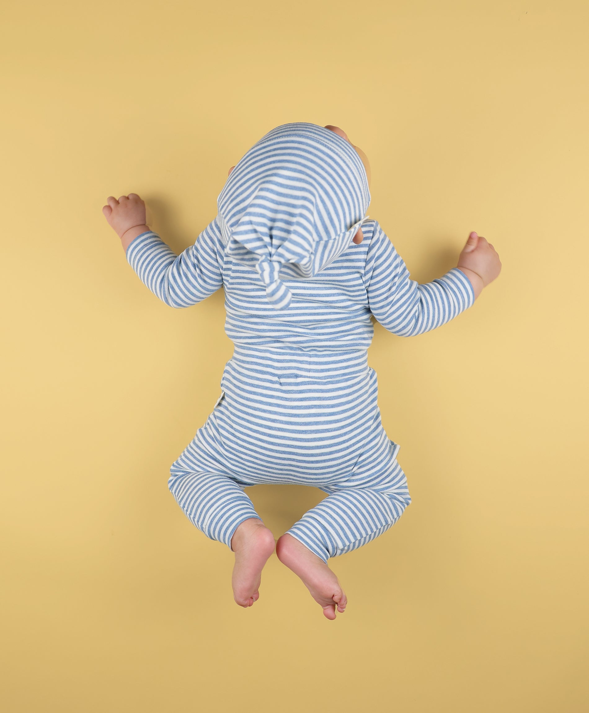Comfy Baby Leggings - Heather Blue stripes